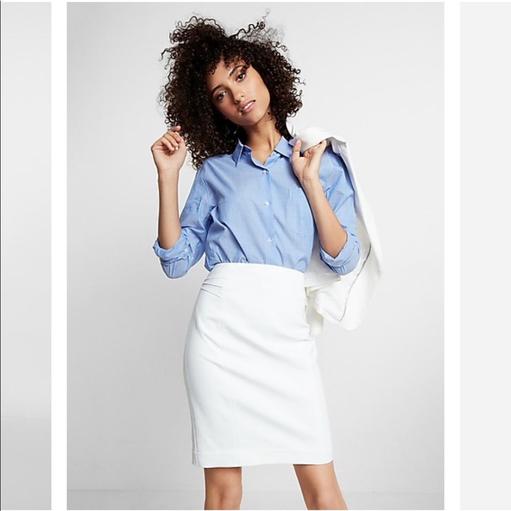 Express High-Waisted Pintuck Pencil Skirt